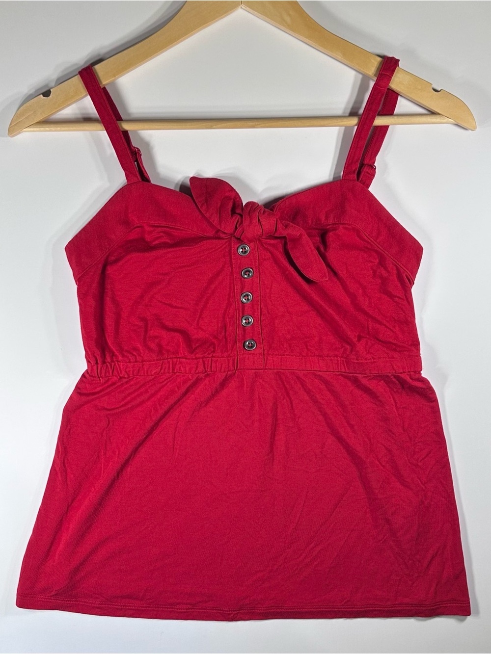 Ricki’s Smocked Babydoll Tank Top Red XS
